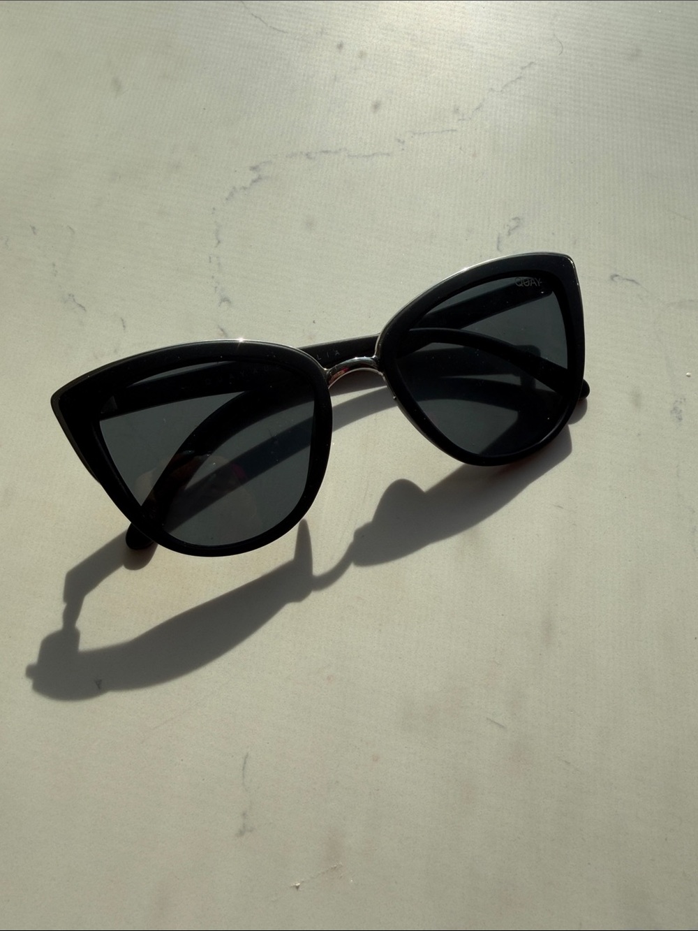 Quay Black Cat-Eye Women's Sunglasses - Classic UV Protection